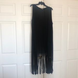 Black size large vest with fringe